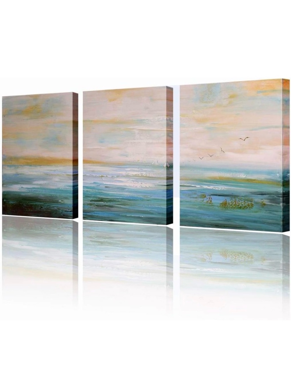 Oil Painting Abstract Wall Art 3 Piece Pictures Framed